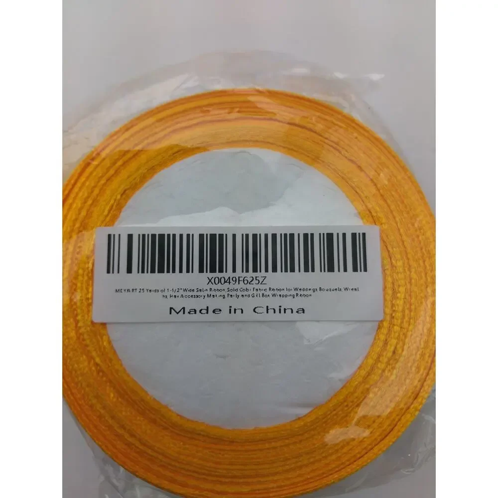 Yellow Satin Ribbon 1-1/2 Inches x 25 Yards, Solid Color Fabric Ribbon for Gift